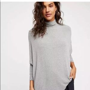 With the free people mock neck oversize top 8242